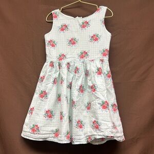 Little girls seersucker floral tank dress
